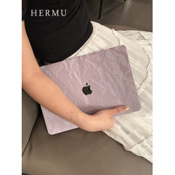 禾沐紫色2026款M5macbook保護殼air13寸M4皮質M1軟14寸pro適用蘋果電腦保護套m3簡約15筆電m2全包mac外殼16
