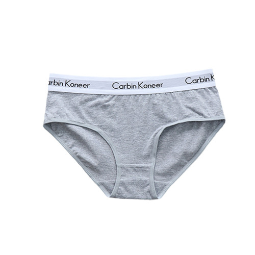 3條裝女款純全棉三角內褲中性純色中腰寬邊中性簡約運動褲頭潮