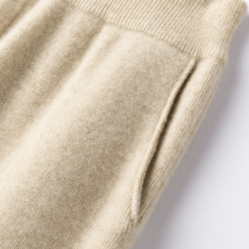 秋冬純羊毛針織褲子女寬鬆濶腿褲顯瘦直筒褲秋冬加厚帶兜拖地長褲