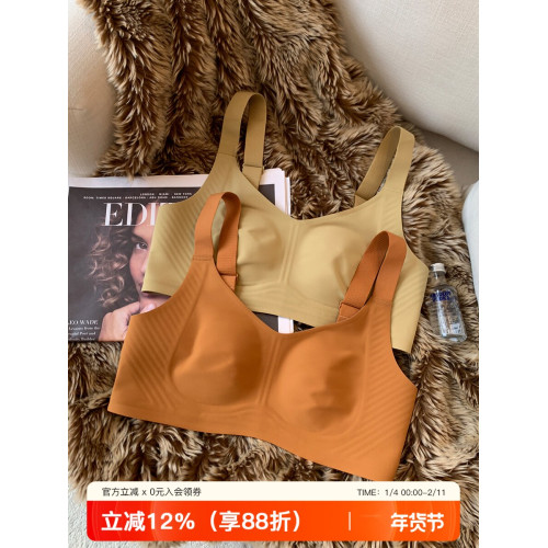 薄款保暖兔耳朵杯大胸顯小內衣女收副乳大碼背心調整型無鋼圈文胸