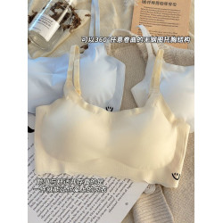 安心貓無痕內衣女冰絲夏季中學生運動背心固定杯無鋼圈少女文胸薄