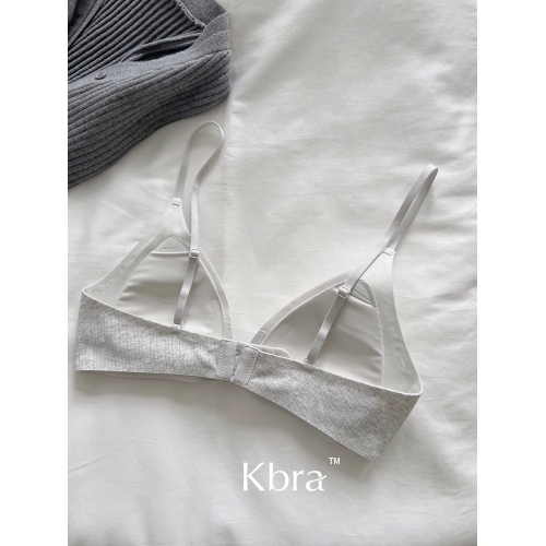 Kbra法式深V三角杯內衣女細肩帶顯小顯薄無鋼圈收副乳防下垂文胸