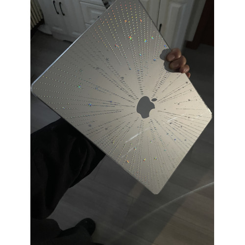 lukastore【炸星花】立體星星漸變流光星星MacBook筆記型電腦保護殼輕薄可攜式蘋果筆記型電腦