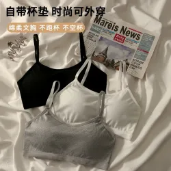 新款內衣女無鋼圈交釦聚攏運動吊帶背心抹胸式一體裹胸文胸罩