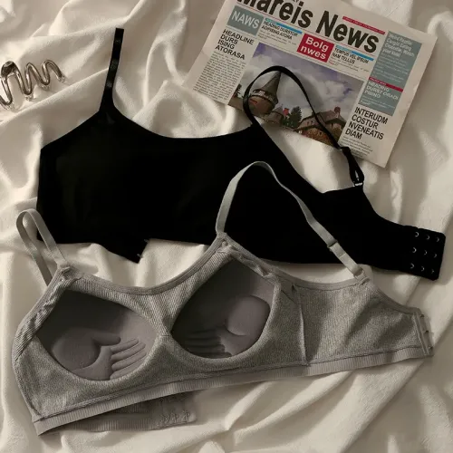 新款內衣女無鋼圈交釦聚攏運動吊帶背心抹胸式一體裹胸文胸罩