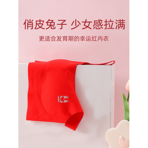 浪莎本命年紅色少女文胸12嵗女童青春發育期小背心透氣學生內衣DT