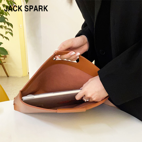 jackspark適用於筆記型電腦手提包macbookpro13.3air15.6英寸matebook14寸華爲16小新air高級感公文包女