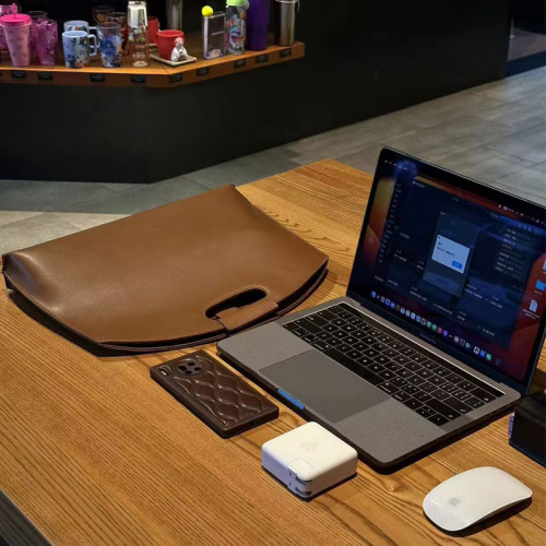 jackspark適用於筆記型電腦手提包macbookpro13.3air15.6英寸matebook14寸華爲16小新air高級感公文包女