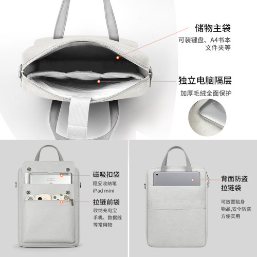 聖唯佳2025新款商務手提筆記型電腦包14寸竪款公文包男女通勤小衆單肩斜後後背包適用16寸華爲蘋果聯想小新華碩