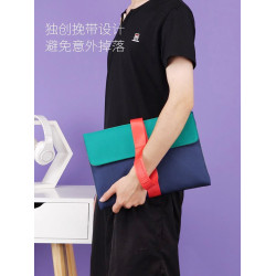 CASECOOL原創拼色腕帶筆記型電腦包適用於華爲蘋果華碩macbook pro13.6寸內膽包air13.3保護套華爲14寸防震
