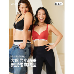 微內薇本命年紅內衣女大胸顯小顯瘦舒適收副乳防下垂大碼聚攏文胸