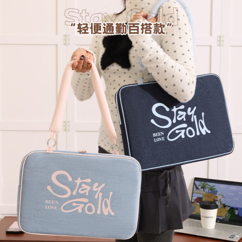 斜背筆記型電腦包手提高級感復古保護套牛仔滑鼠鍵盤蘋果macbook13寸聯想air華爲matebook14戴爾15小米15.6寸