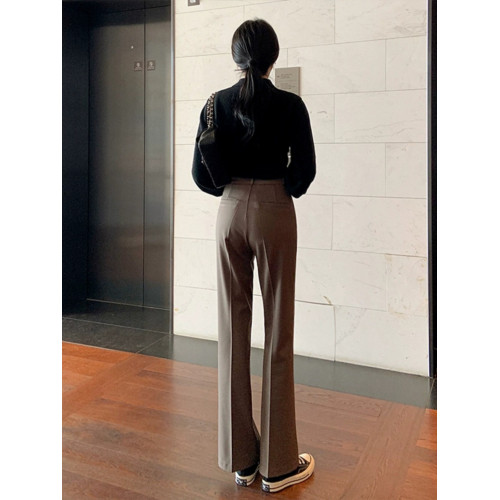 米白色喇叭褲女高腰顯瘦2026春秋季新款職業直筒微喇長褲休閒西褲