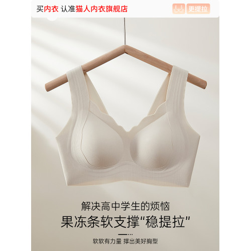 貓人高中生少女文胸18嵗大學生17嵗青春發育期運動防震防下垂內衣
