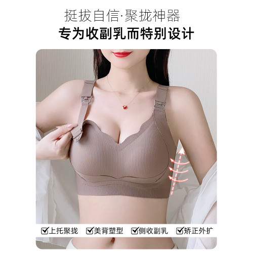 哺乳專用舒適內衣女懷孕期大碼産後喂奶薄款無痕承托防垂透氣胸罩