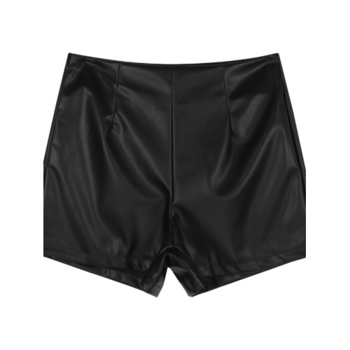 黑色pu皮褲休閒短褲女秋冬高腰緊身直筒褲子辣妹性感a字包臀熱褲