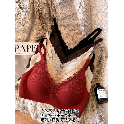 無痕隱形粉底液內衣女小胸聚攏無鋼圈收副乳防下垂舒適透氣文胸罩