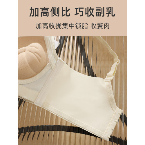 內衣女聚攏小胸顯大手掌杯上托加厚收副乳防下垂無鋼圈蕾絲文胸罩