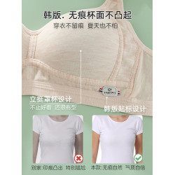 秋季薄款無鋼圈內衣女學生初中生高中生發育期小胸聚攏少女文胸罩