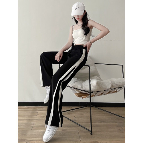 秋冬濶腿褲女2025新款加絨加厚高腰顯瘦垂感直筒寬鬆休閒褲小個子