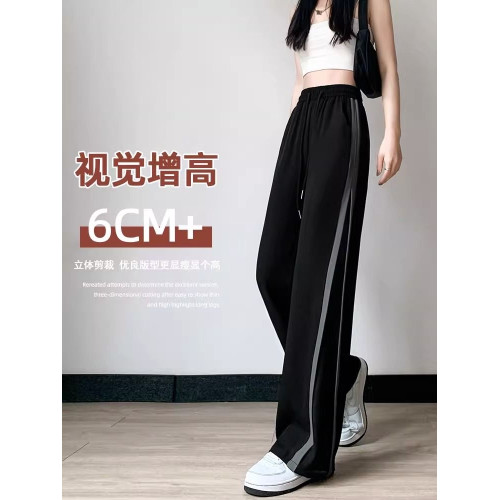 秋冬濶腿褲女2025新款加絨加厚高腰顯瘦垂感直筒寬鬆休閒褲小個子