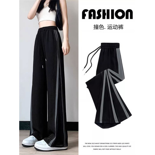 秋冬濶腿褲女2025新款加絨加厚高腰顯瘦垂感直筒寬鬆休閒褲小個子