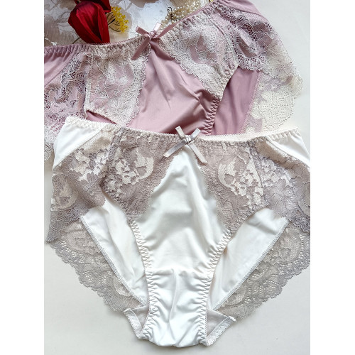 黛家出口日本原單女士內褲 中腰舒適無痕蕾絲牛奶絲超美包臀