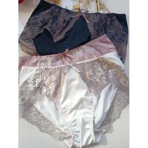 黛家出口日本原單女士內褲 中腰舒適無痕蕾絲牛奶絲超美包臀