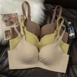 日系無痕內衣女聚攏小胸顯大無鋼圈胸罩收副乳女士舒適調整型文胸