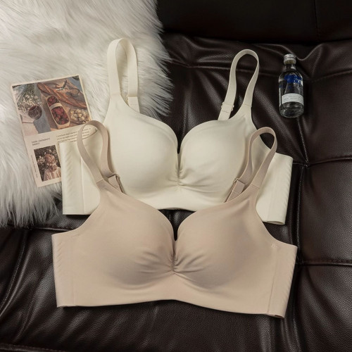 日系無痕內衣女聚攏小胸顯大無鋼圈胸罩收副乳女士舒適調整型文胸