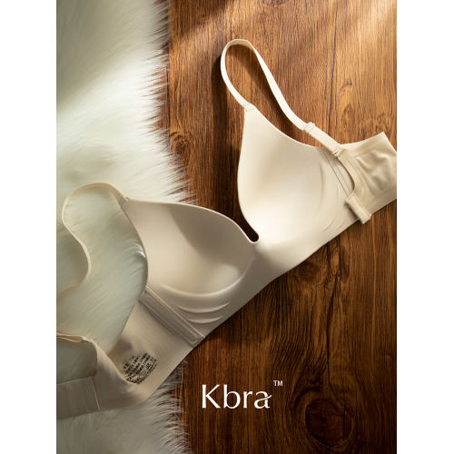 Kbra緞面無痕內衣女小胸聚攏細閃肩帶無鋼圈上托收副乳防下垂文胸