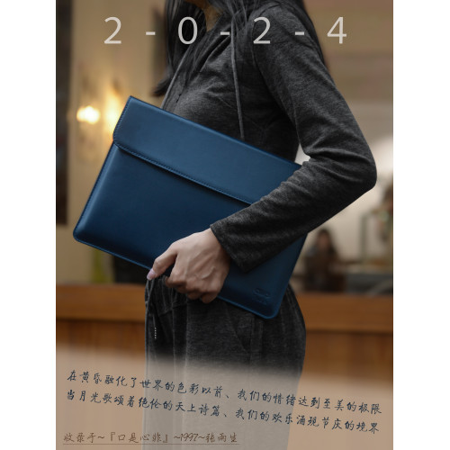 適用於蘋果MacBookPro13.3MacBookAir13.6寸15.3寸16.2寸電腦包內膽包M3M4輕薄簡約真皮保護套防水通勤保護殼