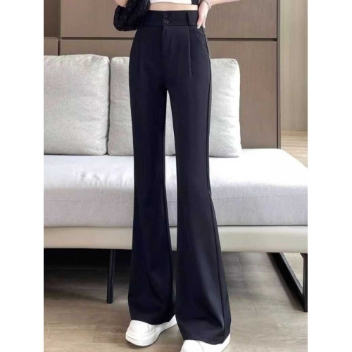 微喇西裝褲女喇叭褲子女2024新款秋季高腰顯瘦休閒垂感百搭濶腿褲