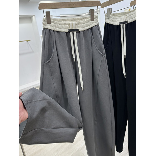 撞色高腰顯瘦濶腿鐮刀香蕉褲女衛褲2026新款直筒褲休閒百搭長褲子