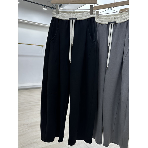 撞色高腰顯瘦濶腿鐮刀香蕉褲女衛褲2026新款直筒褲休閒百搭長褲子