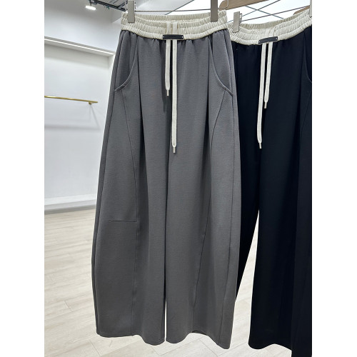 撞色高腰顯瘦濶腿鐮刀香蕉褲女衛褲2026新款直筒褲休閒百搭長褲子