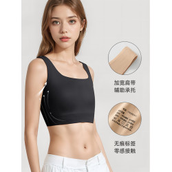 紙片內衣女大胸顯小胸防下垂顯瘦束胸隱形無痕背心式粉底液文胸罩
