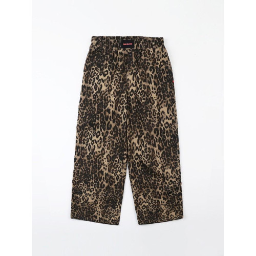 Badblood美式復古豹紋長褲女2024秋直筒濶腿褲寬鬆街舞褲子可束腳