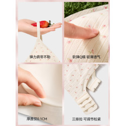 【法式小碎花】無痕內衣女三角杯薄款小胸聚攏收副乳防下垂文胸罩