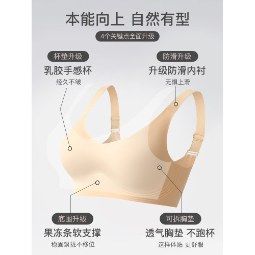 媽媽內衣文胸中年婦女無痕背心式無鋼圈聚攏老年人收副乳大胸顯小