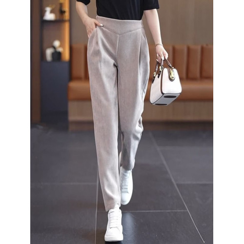 新款哈倫褲女2025秋冬新款顯瘦雪尼爾鐮刀褲休閒百搭寬鬆蘿蔔褲女