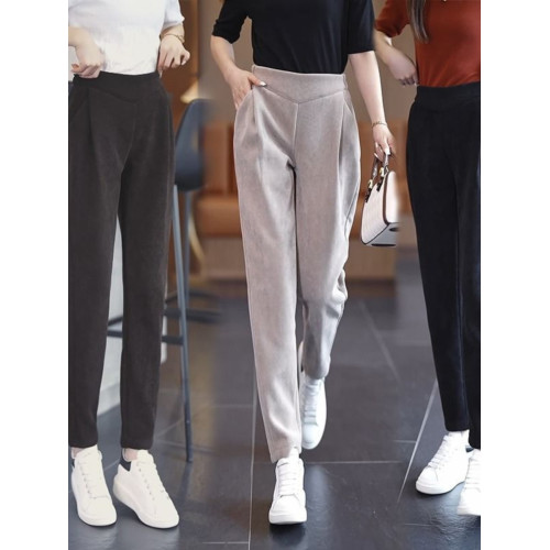 新款哈倫褲女2025秋冬新款顯瘦雪尼爾鐮刀褲休閒百搭寬鬆蘿蔔褲女