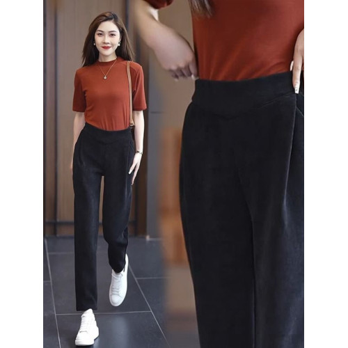 新款哈倫褲女2025秋冬新款顯瘦雪尼爾鐮刀褲休閒百搭寬鬆蘿蔔褲女