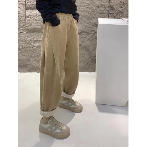 美拉德燈芯絨褲子女秋冬2025新款加絨加厚休閒小個子寬鬆運動衛褲