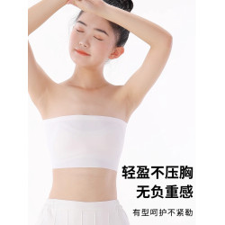 貓人特調粉底液防走光內搭隱形無肩帶裹胸女童舞蹈生少女內衣文胸