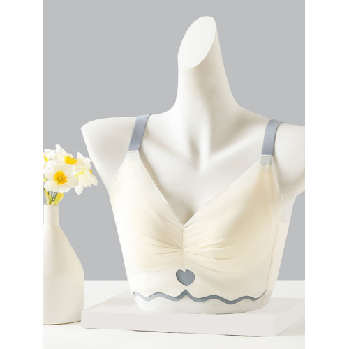 內衣女薄款大胸顯小收副乳聚攏上托大碼防下垂無痕顯瘦文胸罩夏季