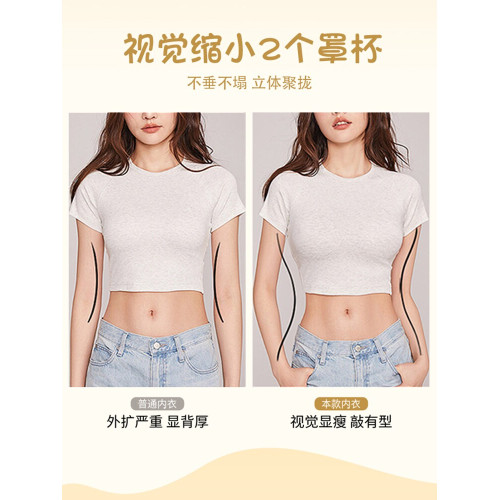 內衣女薄款大胸顯小收副乳聚攏上托大碼防下垂無痕顯瘦文胸罩夏季