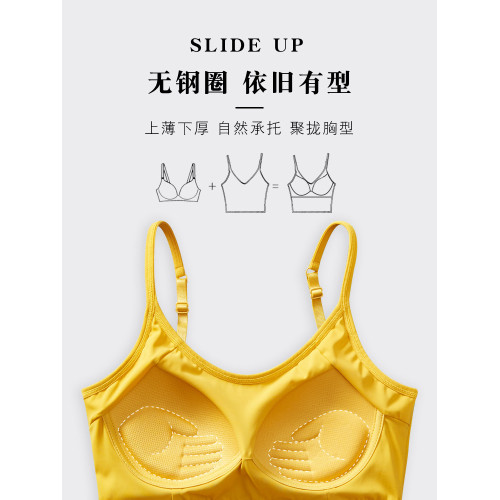 u型美背冰絲少女文胸內搭帶胸墊一體內衣聚攏上托防震吊帶背心 u型美背冰絲少女文胸內搭帶胸墊一體內衣聚攏上托防震吊帶背心