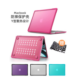 適用macbook air15寸保護殼蘋果筆電a2681筆電pro13.3 14 16寸M1 M2透明硬質點狀散熱防摔套專利殼送鍵盤膜