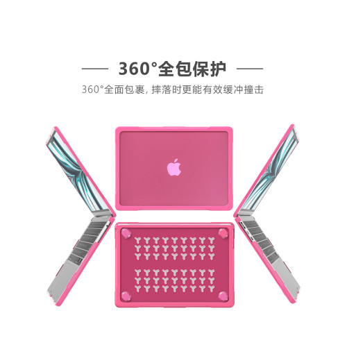 適用macbook air15寸保護殼蘋果筆電a2681筆電pro13.3 14 16寸M1 M2透明硬質點狀散熱防摔套專利殼送鍵盤膜